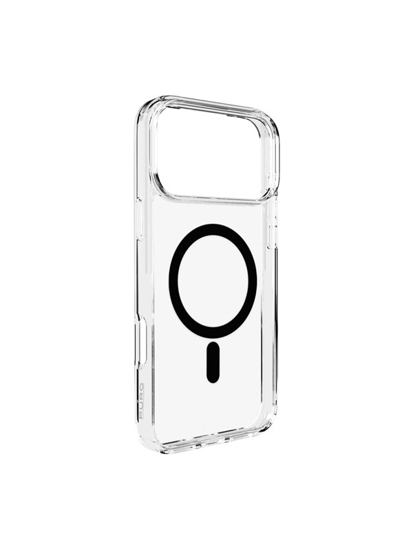 Puro Lite Mag TPU+PC Case Compatible with MagSafe for iPhone 17 Pro - Transparent with Black Ring