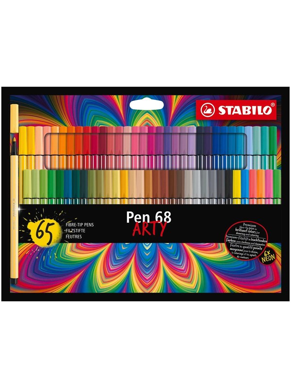 STABILO - Pen 68 ARTY cardboard wallet of 65 colors
