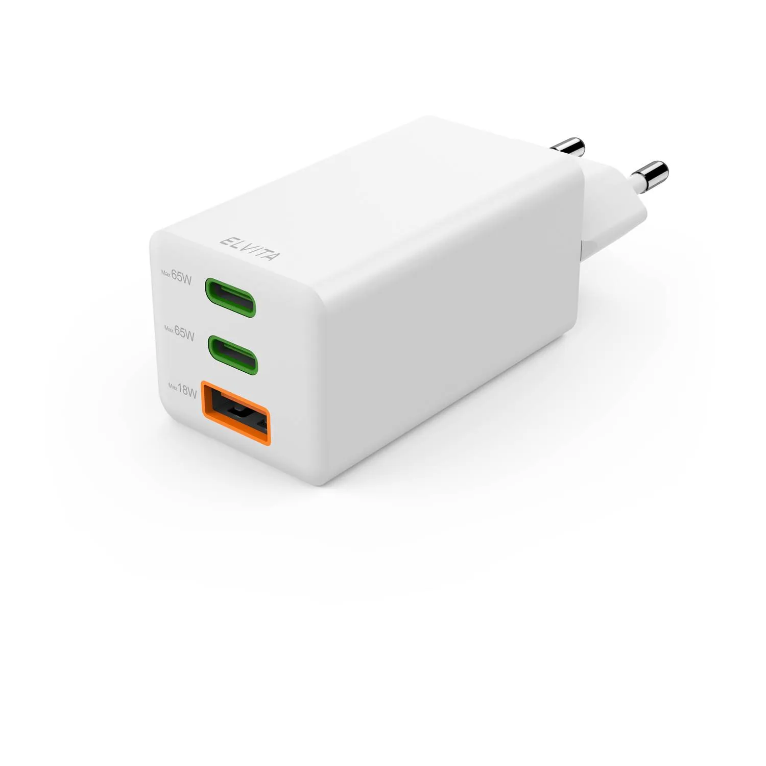 Elvita Mini-Charger GaN 2 USB-C+1 USB-A 65W