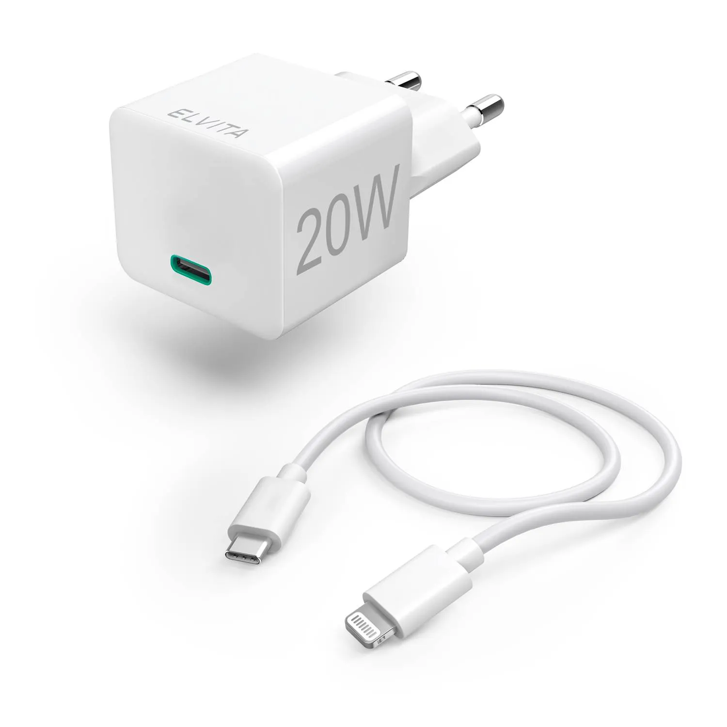 Elvita Mini-Charger Kit Lightning 20W - White