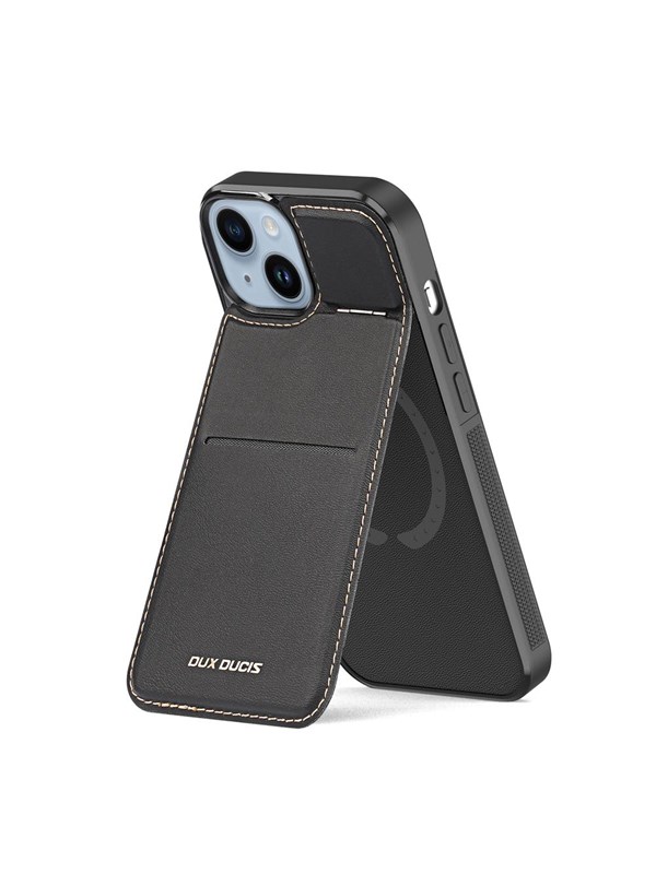 Dux Ducis Rafi Mag Wallet Case with 3-in-1 Stand for iPhone 15 Plus with MagSafe and RFID Lock - Black