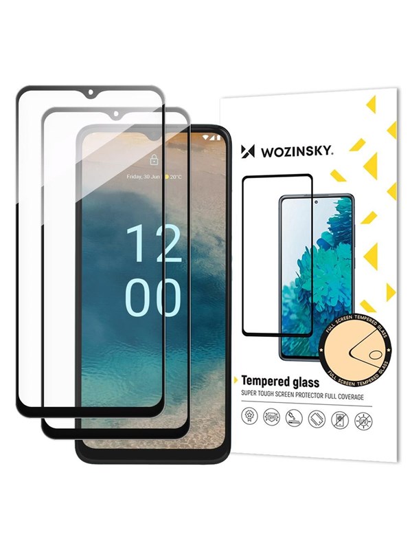 Wozinsky  Full Glue Tempered Glass 2x Tempered Glass For Nokia G22 9H Full Screen Full Cover With Black Frame