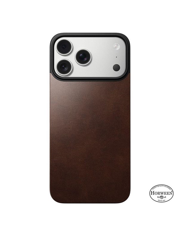 Nomad - Magnetic Leather Back - iPhone 17 Pro | Rustic Brown | Horween | MagSafe