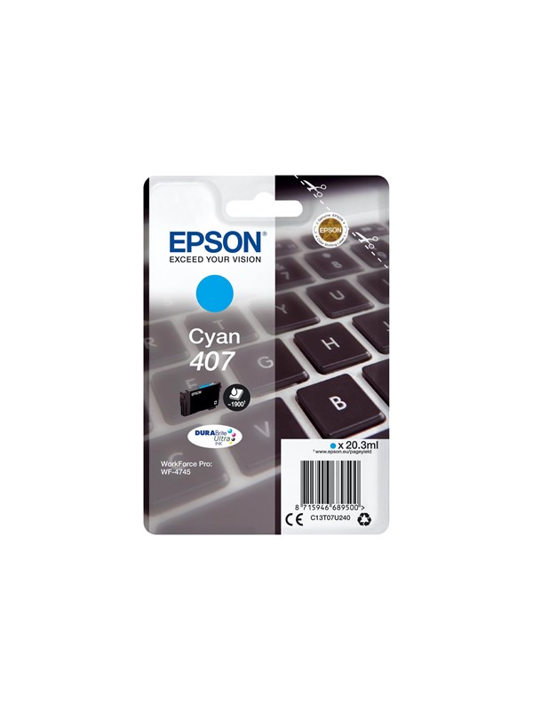 Epson 407 - L size - cyan - original - ink cartridge