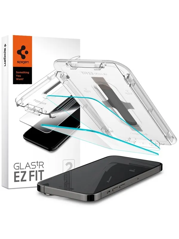 Spigen Glass tR EZ Fit 2 Pack - Transparency Sensor Protection - iPhone 14 Pro