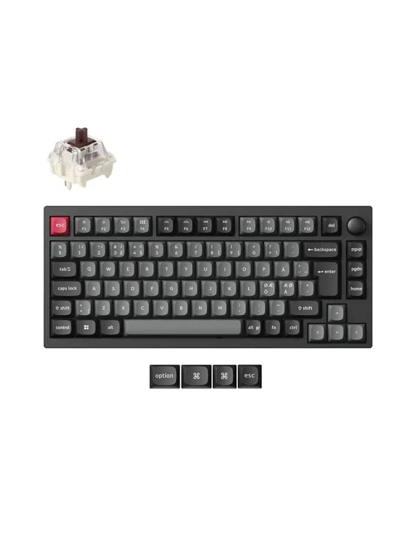 Keychron Lemokey P1 Pro - Gamingtastatur - Uten numpad - Nordisk - Svart