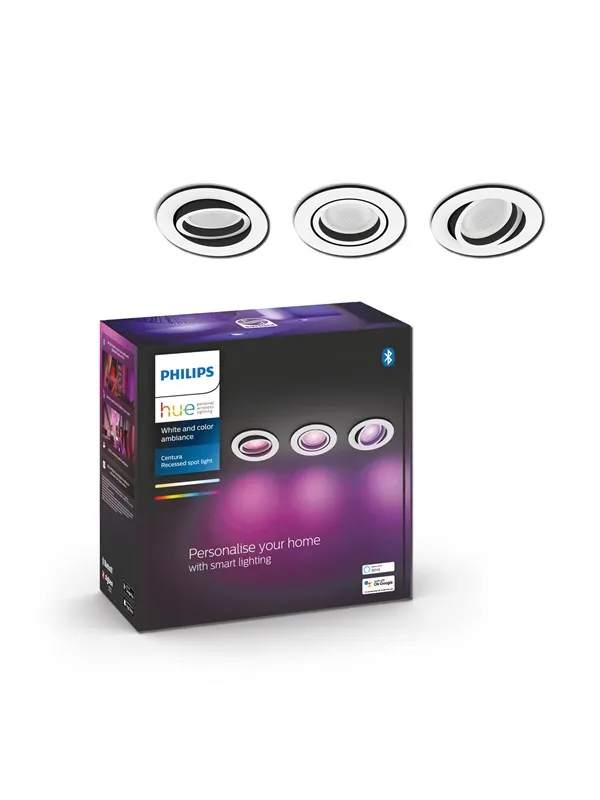 Philips Hue Centura innfelt spotlight 3-pakning - hvit og fargestemning