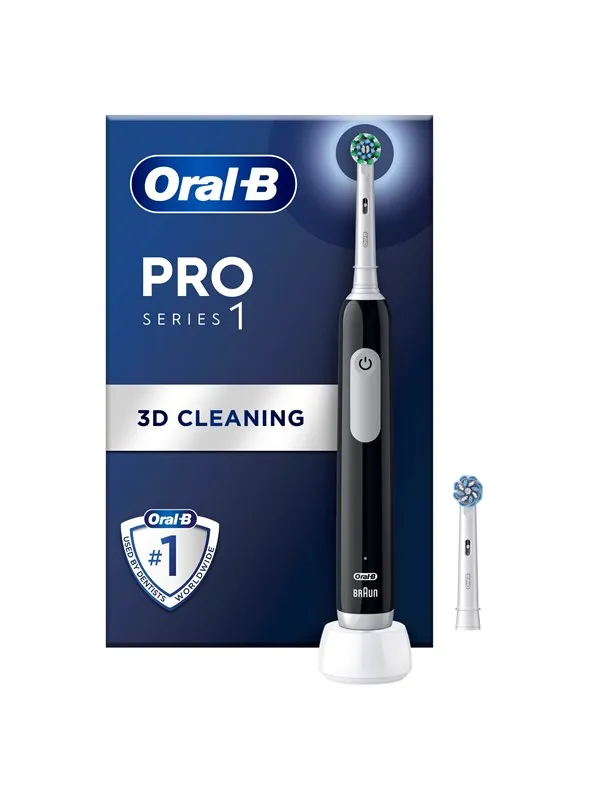Oral-B Elektrisk tannbørste Pro1 Black + Ekstra Børstehode