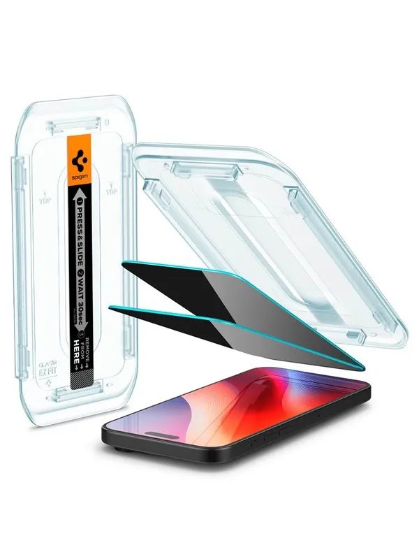 Spigen Glass tR EZ Fit (Privacy) 2 Pack - transparency - iPhone 17/16 Pro Max