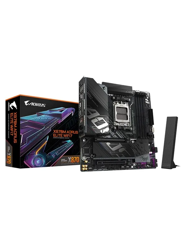 GIGABYTE X870M AORUS ELITE WIFI7 Hovedkort - AMD X870 - AMD AM5 socket - DDR5 RAM - Micro-ATX