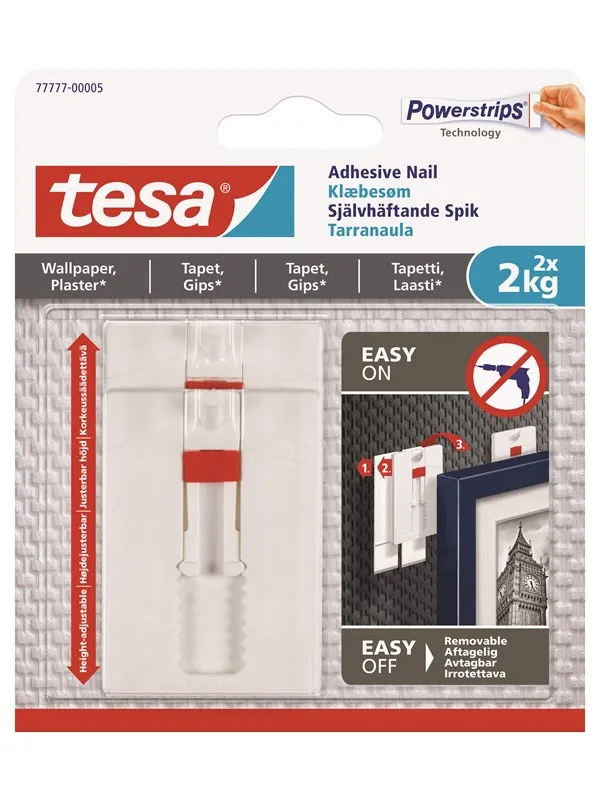 tesa Adhesive Nail adjustable 2kg Wallpaper