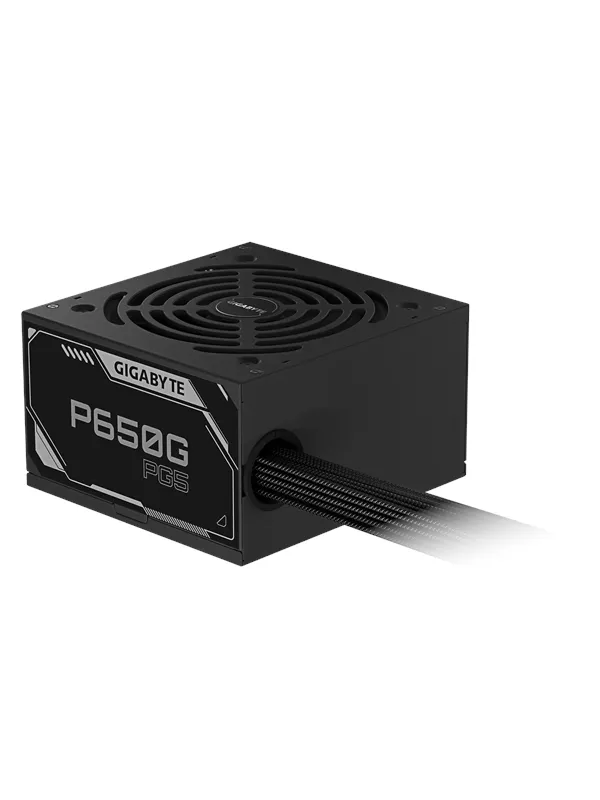 GIGABYTE P650G PG5 Strømforsyning (PSU) - 650 Watt - 120 mm - ATX 3.1 - 80 Plus Gold sertifisert