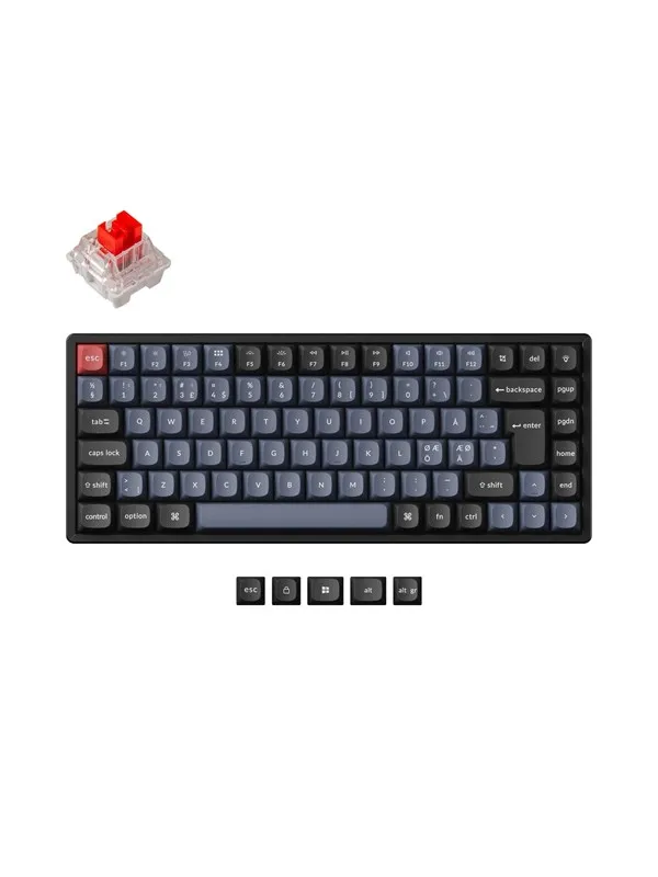 Keychron K2 Pro QMK/VIA Wireless RGB Hot Swap K Pro Red - Gamingtastatur - Uten numpad - Nordisk - Svart