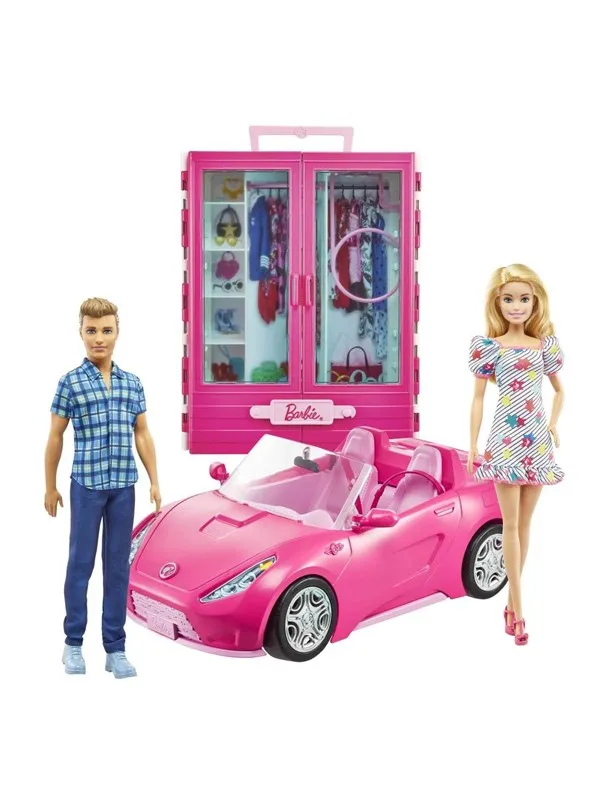 Barbie & Ken Bil og Garderobe