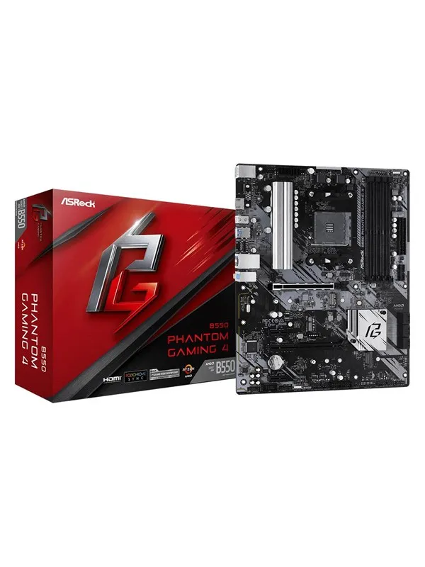 ASRock B550 PHANTOM GAMING 4 Hovedkort - AMD B550 - AMD AM4 socket - DDR4 RAM - ATX