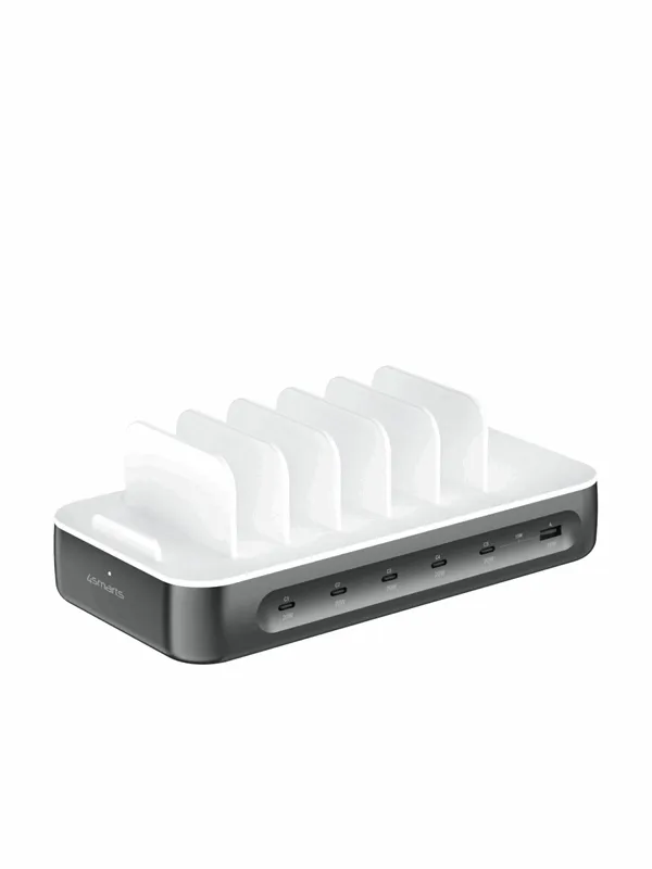 4smarts Charging station Team 100W 1x USB-A port 5x USB-C ports includes 6 cables space grey