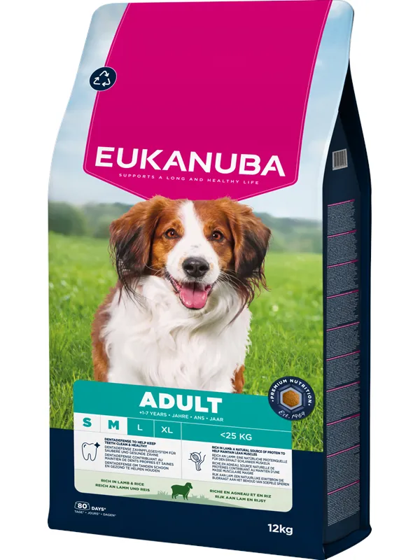 Eukanuba Adult Small & Medium Lamb & Rice 12 kg