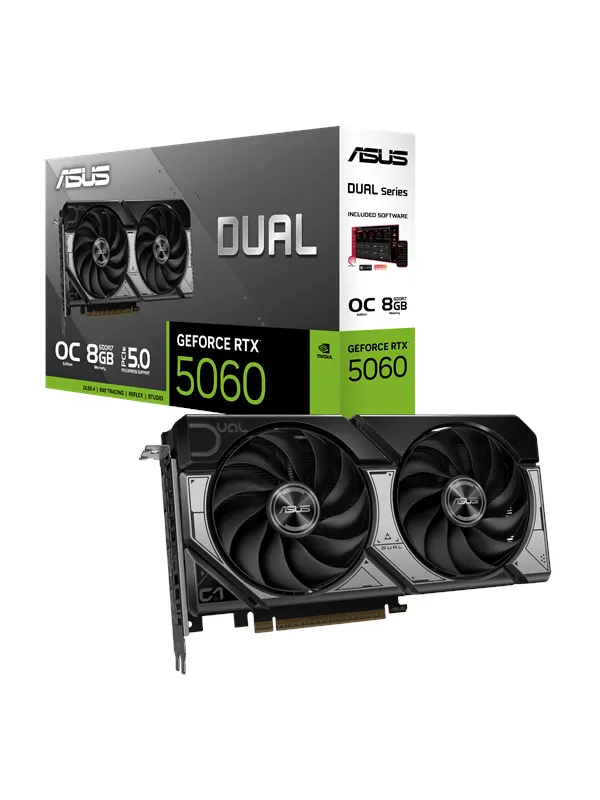 ASUS GeForce RTX 5060 DUAL OC - 8GB GDDR7 RAM - Grafikkort