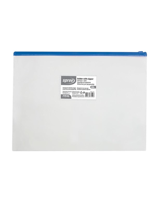 SPREE Zipper bag A4 Blue zipper