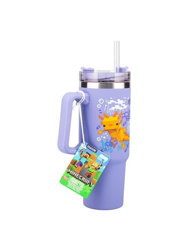 Paladone - Minecraft Purple 900ml Insulated Cup and Straw - Krus