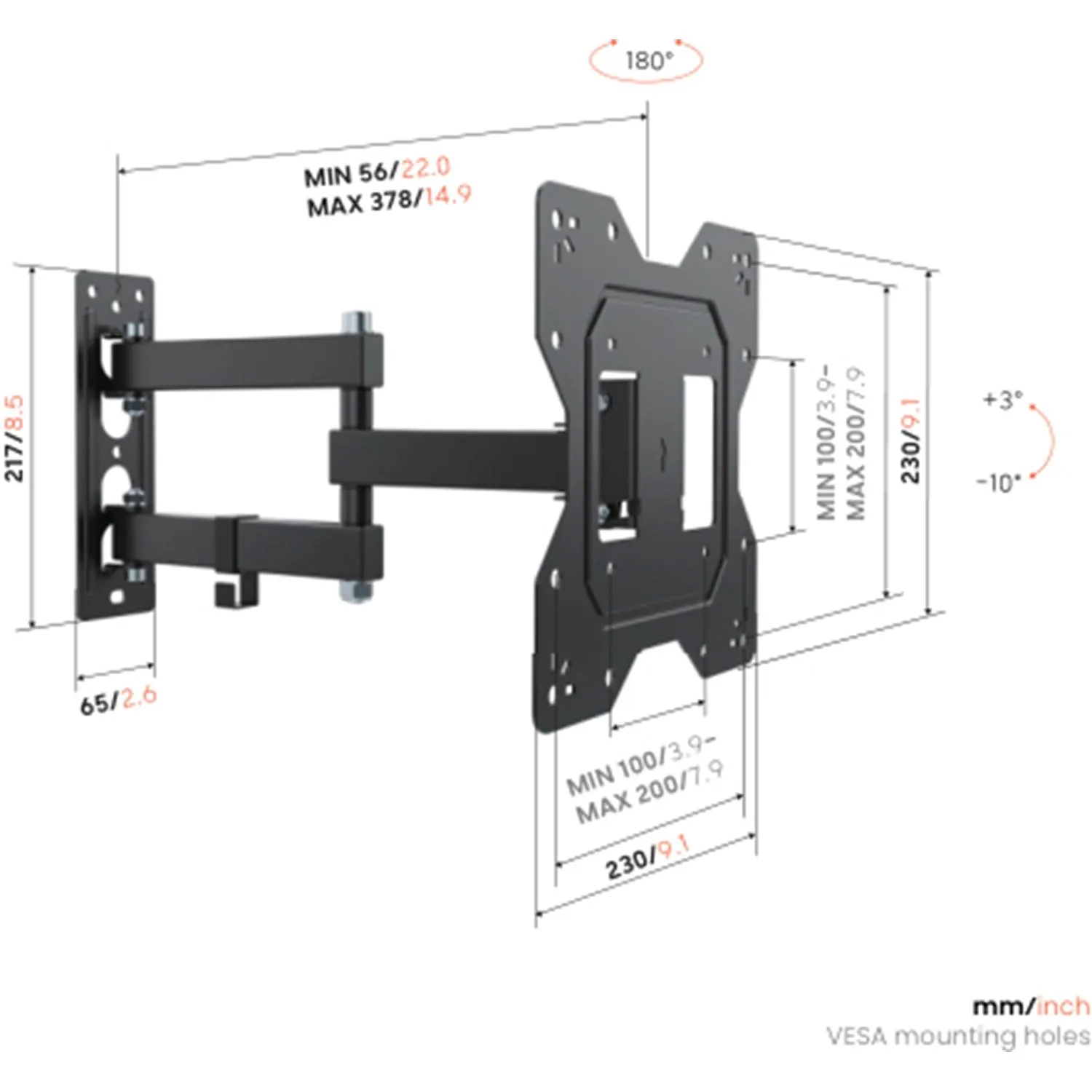 Vogels UP 2045 Full Motion+ Mount S - Black