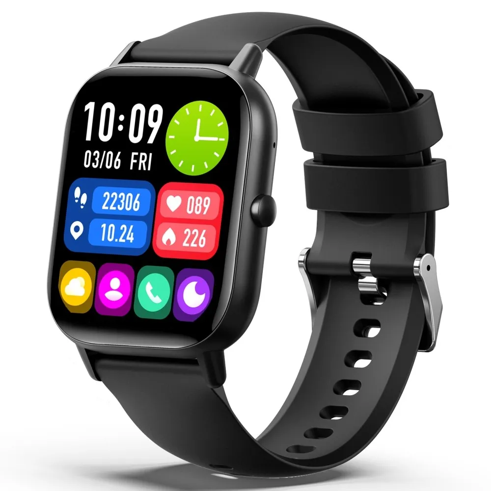 Smart Watch 2,01"" storskjerm Helsemonitor Sports Bluetooth Smartwatch - Svart