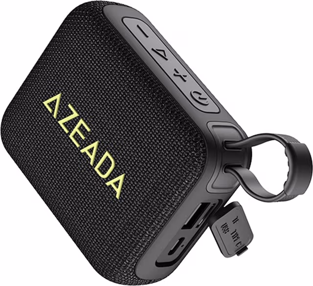 AZEADA 5W Bluetooth-høyttaler Vanntett utendørshøyttaler med subwoofer og stropp