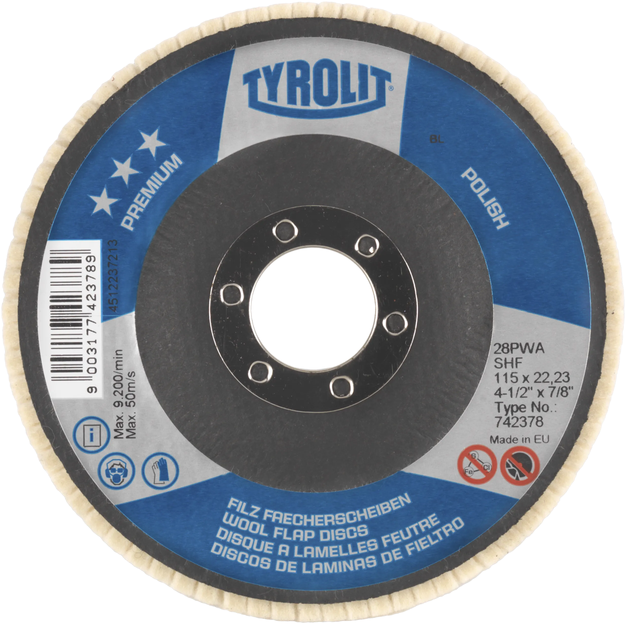 Polerrondell filt 28PWA 125×22,23 SHF