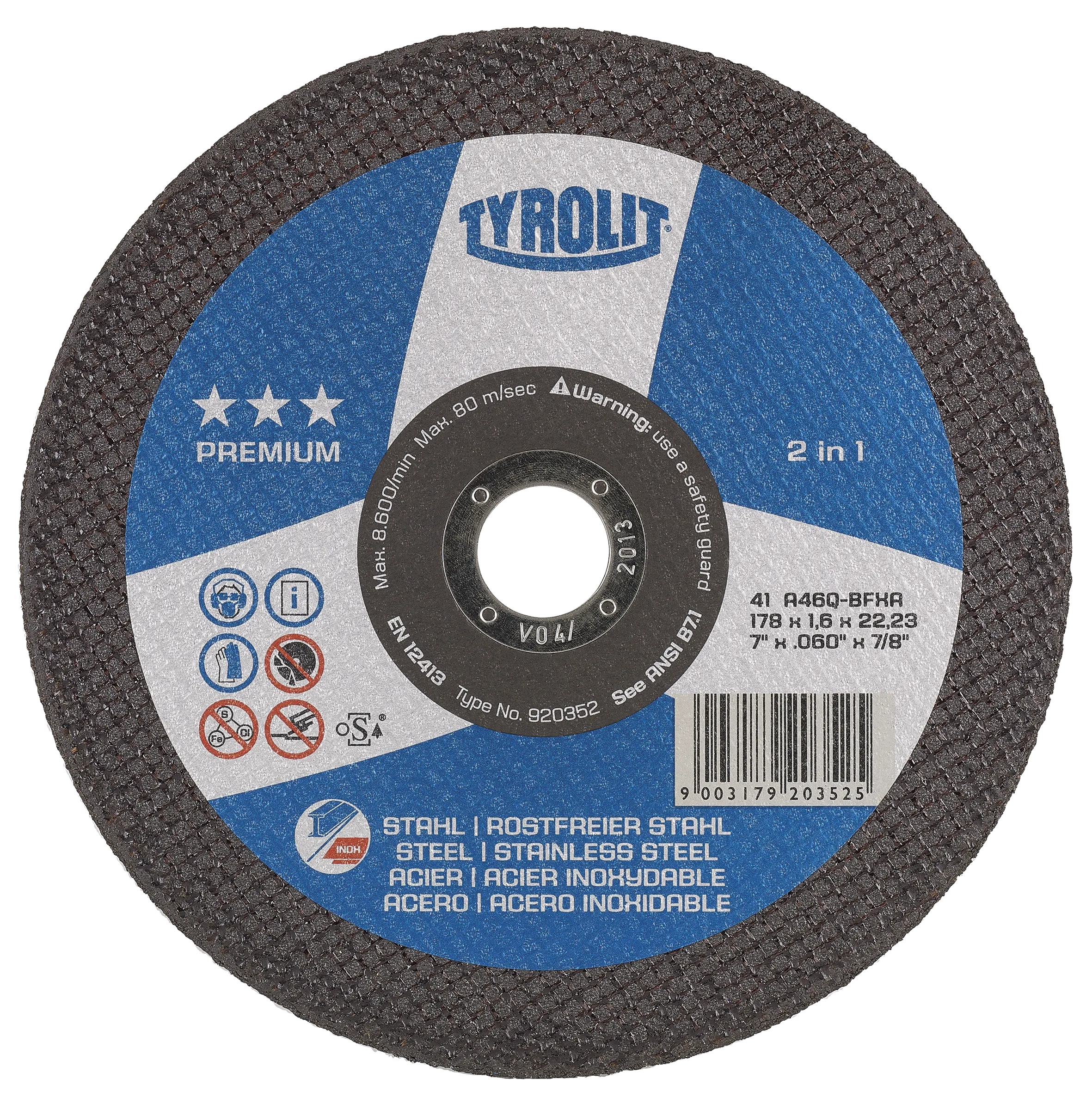 Kutteskive Premium 41F ø230×2,5×22,23 A30Q-BFXA