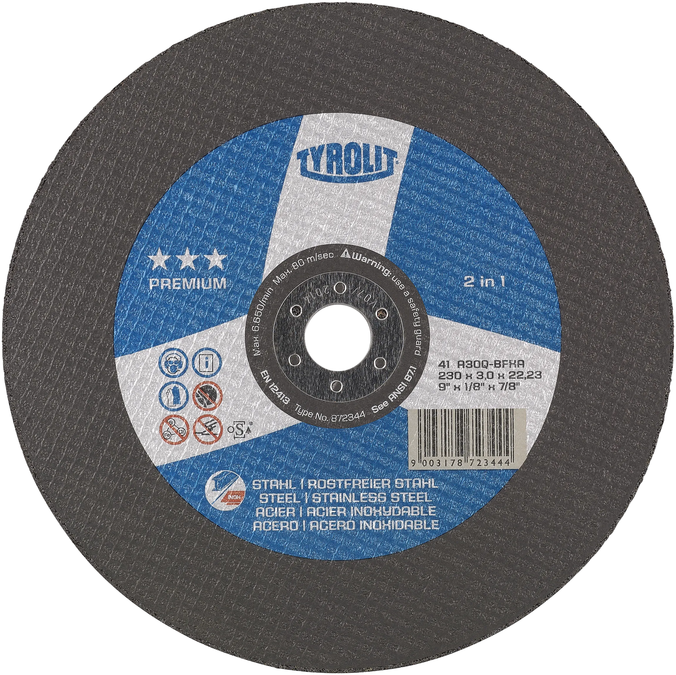 Kutteskive Premium 41F ø230×3×22,23 A30Q-BFXA