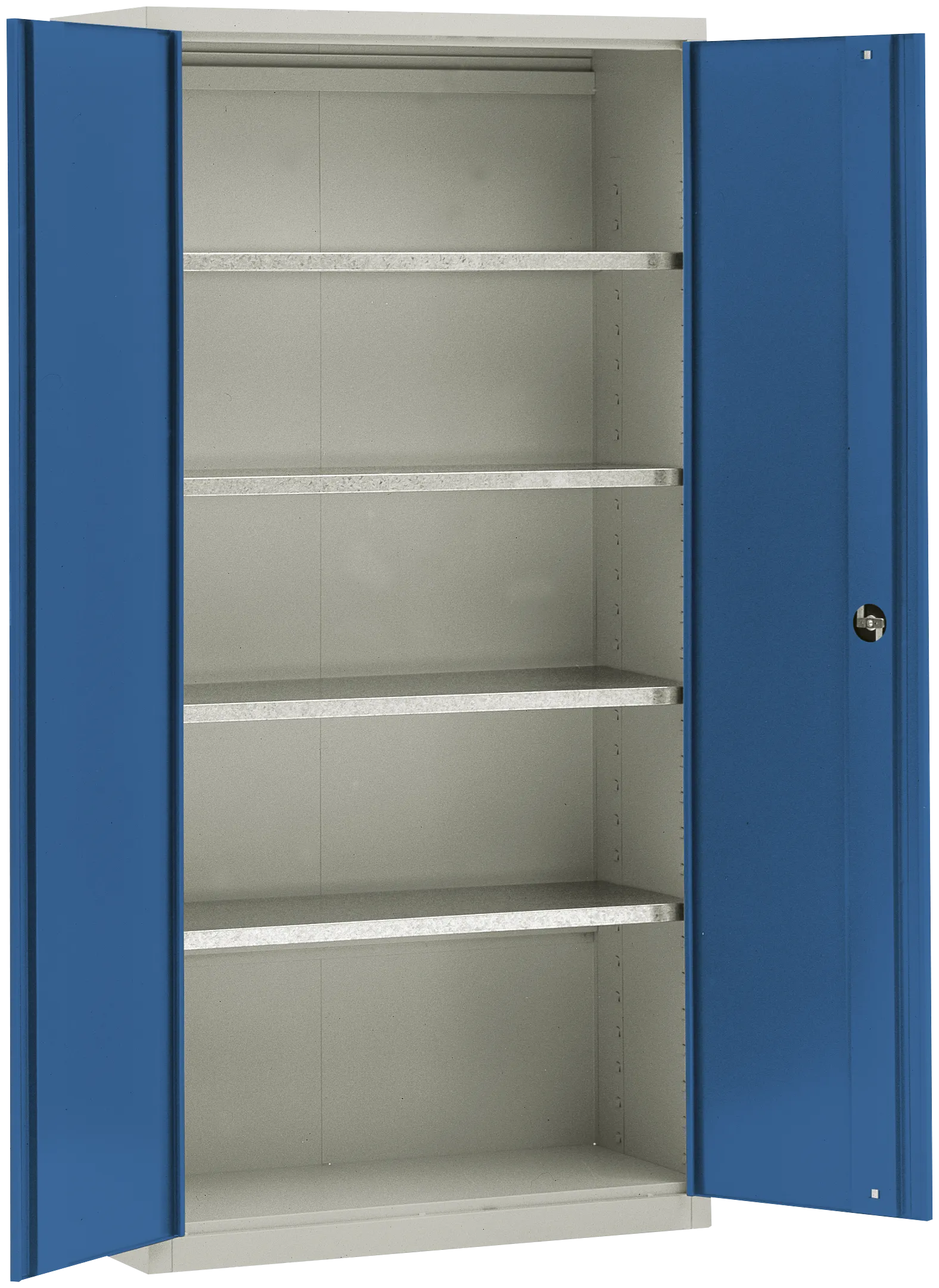 Materialskap MS-1 m/4 galv. hyller, D=445mm