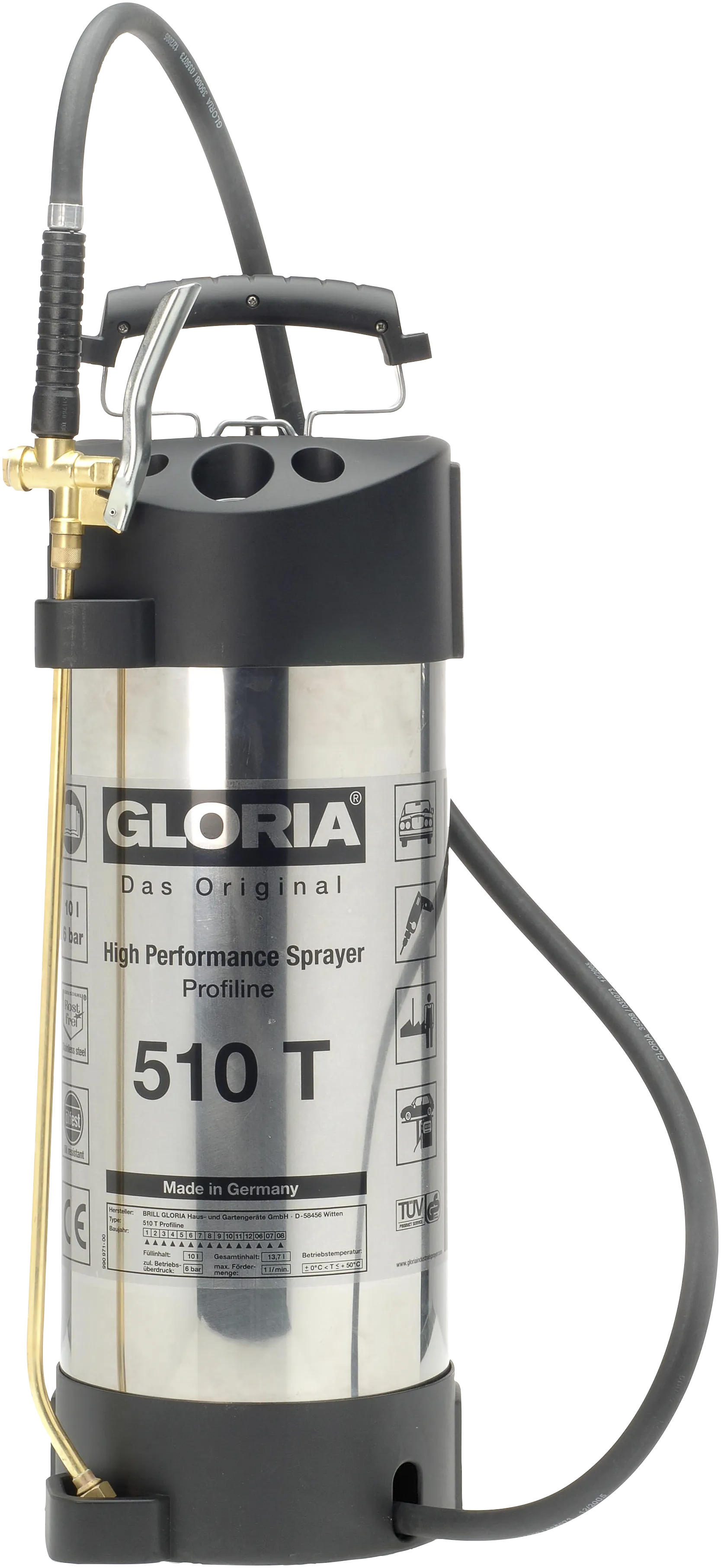 Gloria høytrykkssprøyte Profline 510T 10 ltr
