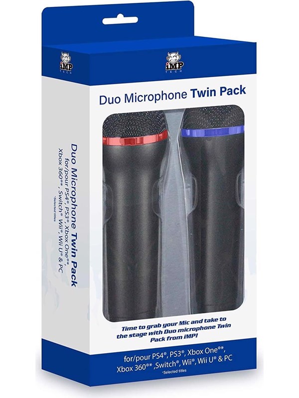 iMP TECH Duo Microphone Twin Pack - Wired Microphone - Sony PlayStation 4