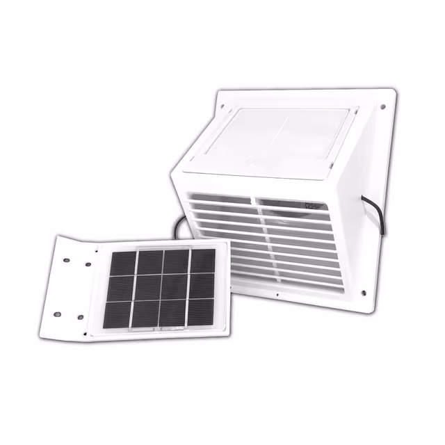 Ventilator soldrevet Minivent med separat solpanel - hvit