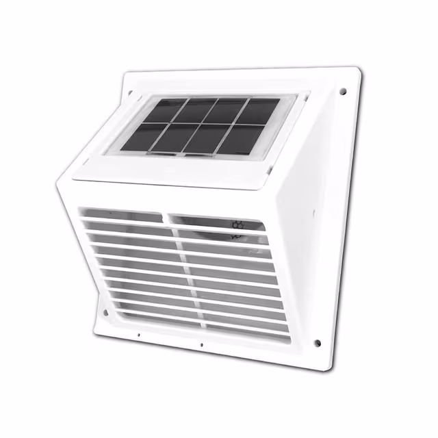 Ventilator soldrevet Minivent med integrert solpanel - hvit