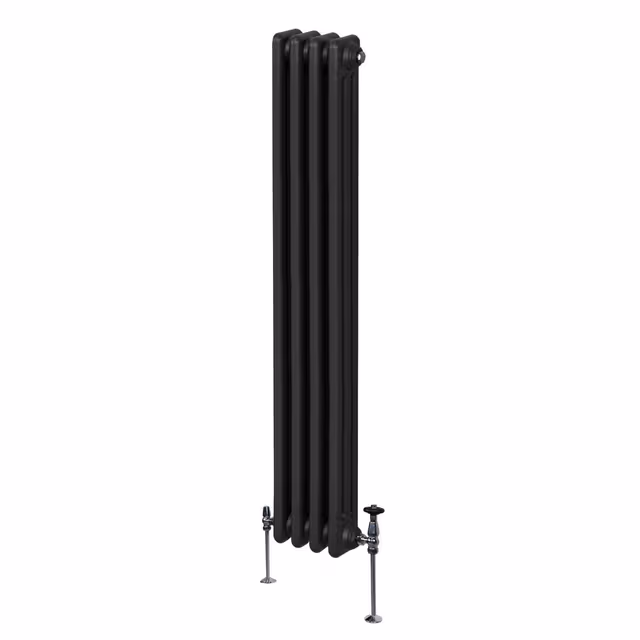 Tradisjonell vertikal radiator med 3 søyler – 1800 x 202 mm – Svart