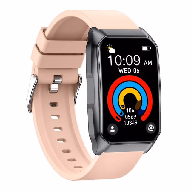 Smartklokke med Bluetooth-samtale Helsemonitor Fitnesstracker Smartklokke - Rosa