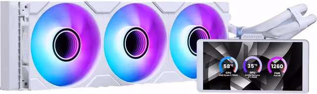 Phanteks Glacier One 360M25G2 6"LCD DRGB AIO CPU væskekjøler (hvit)