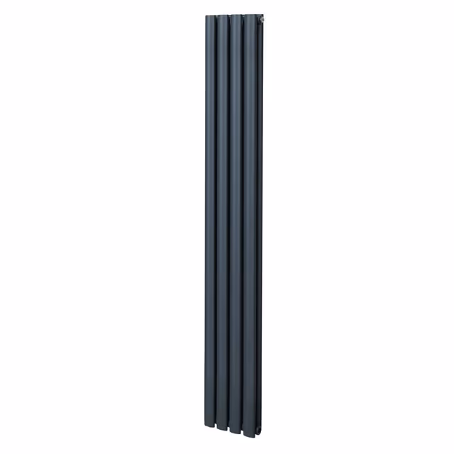 Oval søyle radiator - 1800mm x 240mm - Antrasittgrå