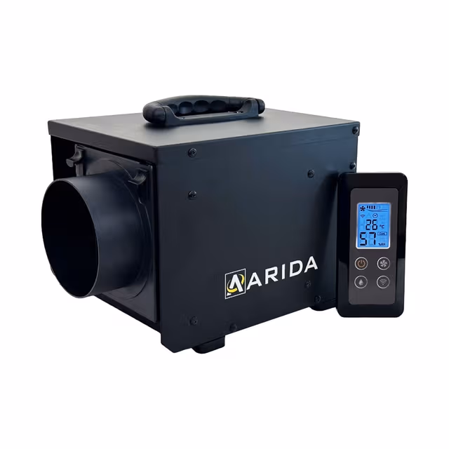 Arida Pro S13 WiFi Avfukter – Fastmontert Sorpsjonsavfukter med HEPA-filter for Garasje, Kjeller og Båt