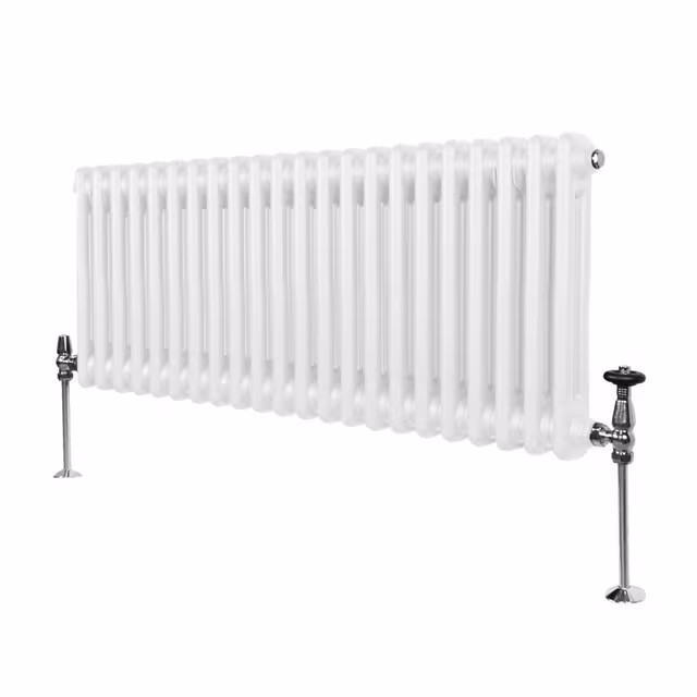 Tradisjonell horisontal 2-søylet radiator - 300 x 1012 mm - Hvit