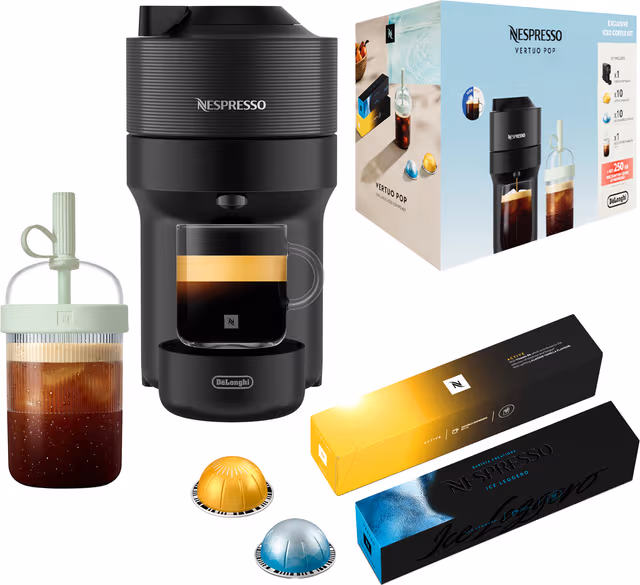 Nespresso Vertuo Pop Iced verdipakke fra DeLonghi ENV90.B (sort)