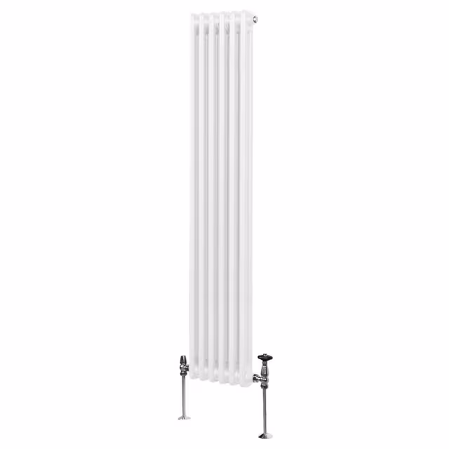 Tradisjonell Vertikal 2-søylet Radiator - 1800x 292mm - Hvit
