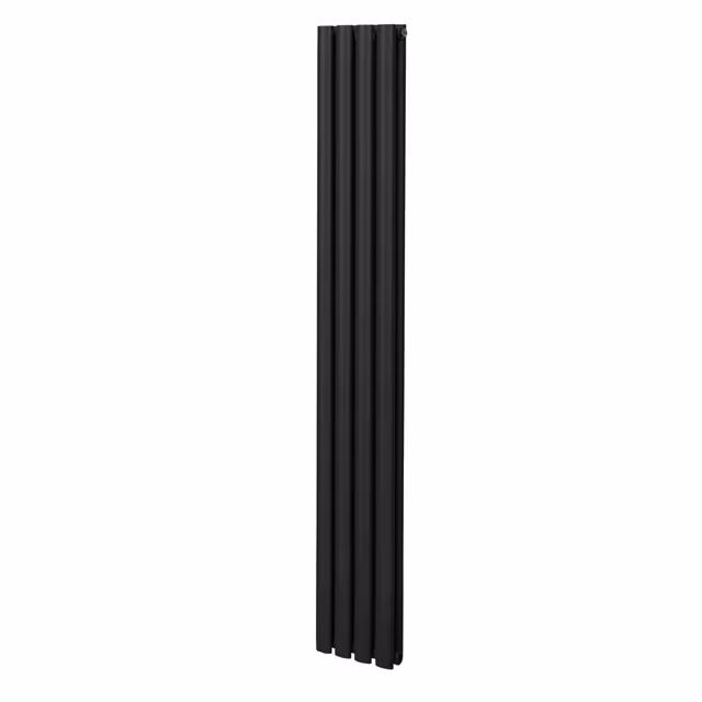 Oval søyle radiator - 1800mm x 240mm - Sort