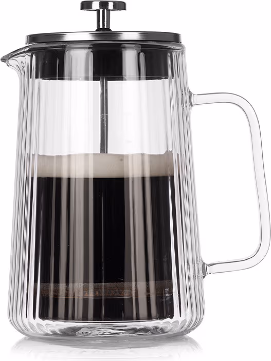 1000ML Vertikalstripet Dobbeltlags Fransk Press Kaffetrakter