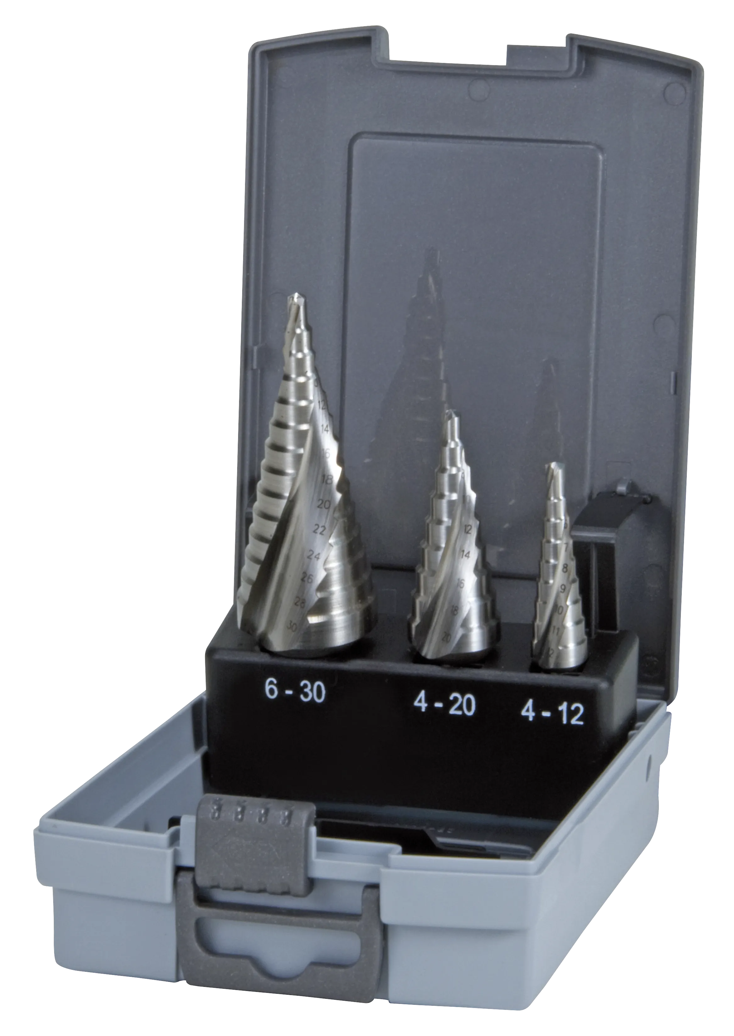 Trinnborsett HSS 0/9-1-2 plastboks
