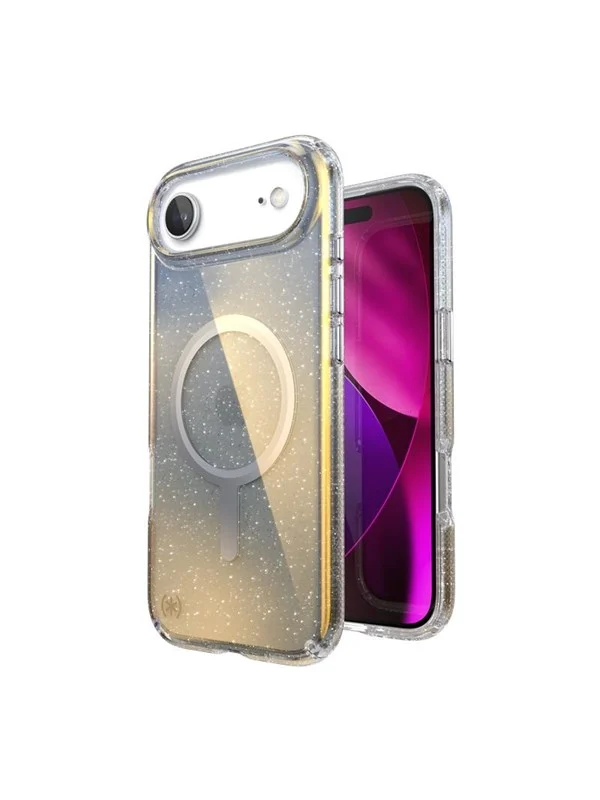 Speck Presidio Lux MagSafe - iPhone Air Case - Hyper Mirror Glitter / Silver Metallic