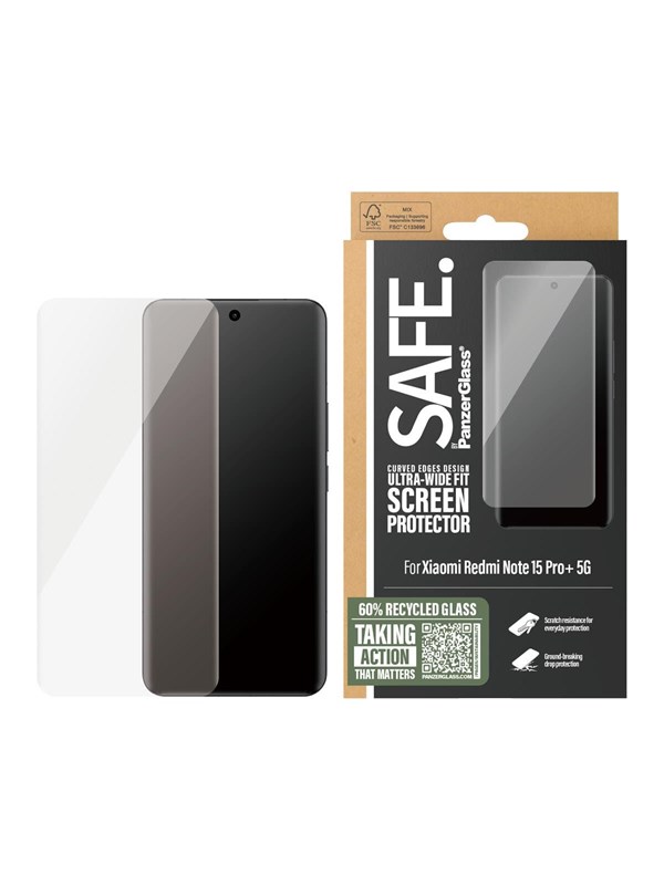 SAFE by PanzerGlass Screen Protector Xiaomi Redmi Note 15 Pro+ 5G | Ultra-Wide Fit