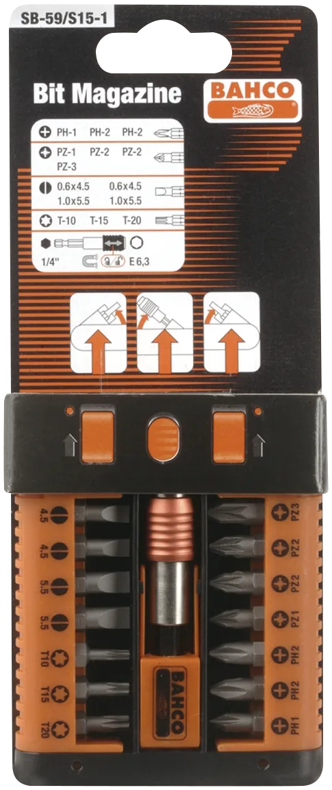Bitsett 1/4" SB-59/S15-2 15 deler