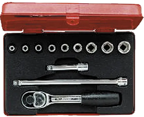 Toppnøkkelsett mm 1/4" firk. 6712R